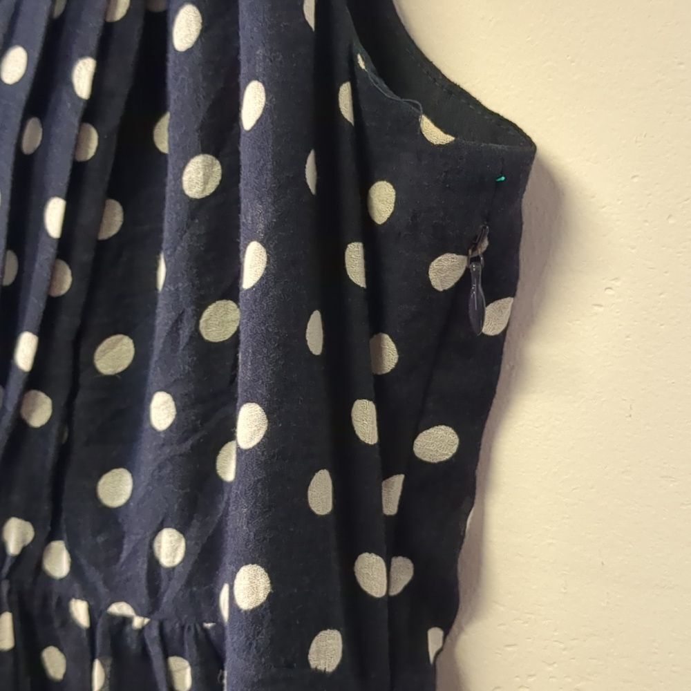 J.Crew Elinor Dress in Polka Dot Navy White Size 6 - Picture 6 of 9